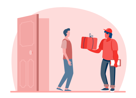 Ilustración de personas trabajando con paquetes de entrega